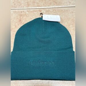 New Lululemon Warm Revelation Beanie Wordmark Storm Teal - One Size